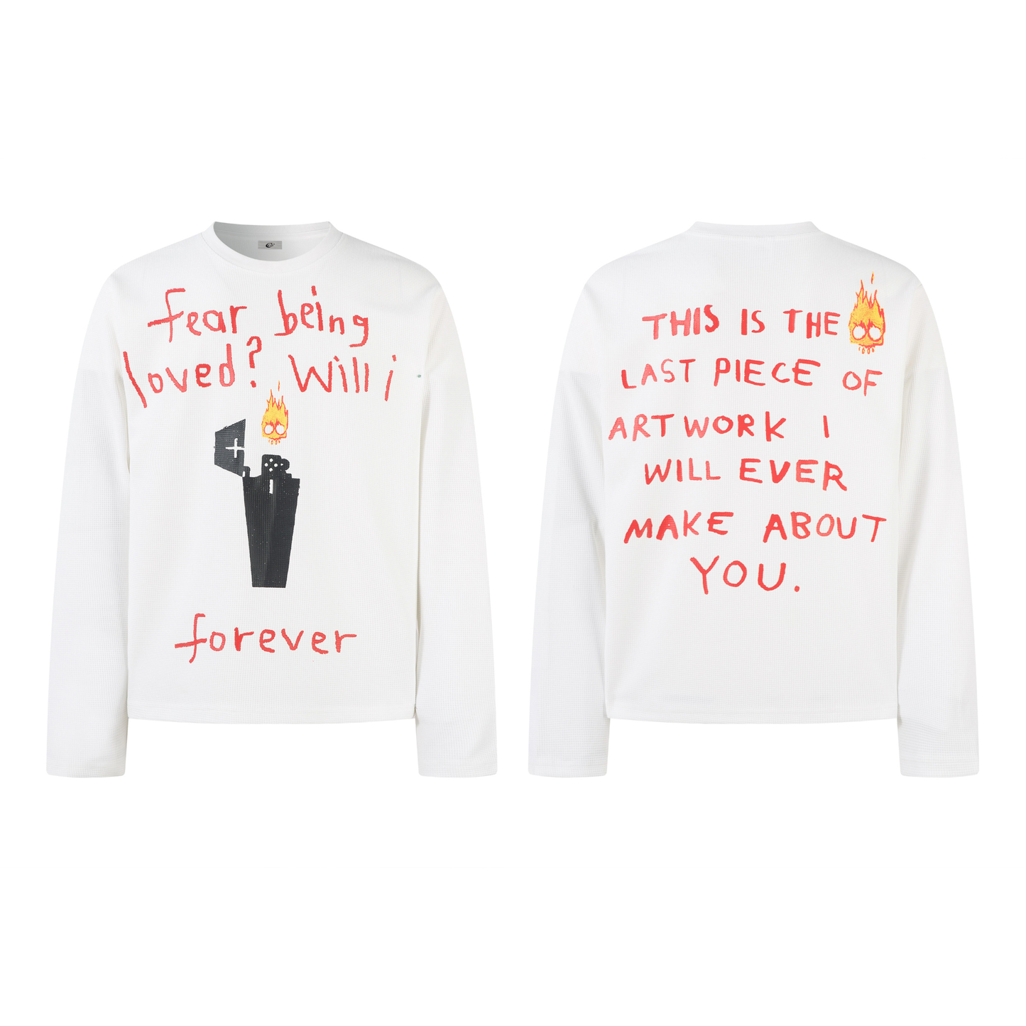 Flame Doodle Emotional Graphic Long Sleeve Tee