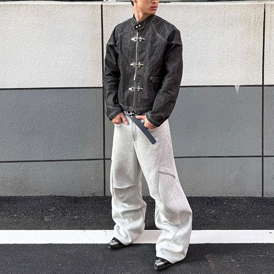 Buckle Denim Jacket – Black