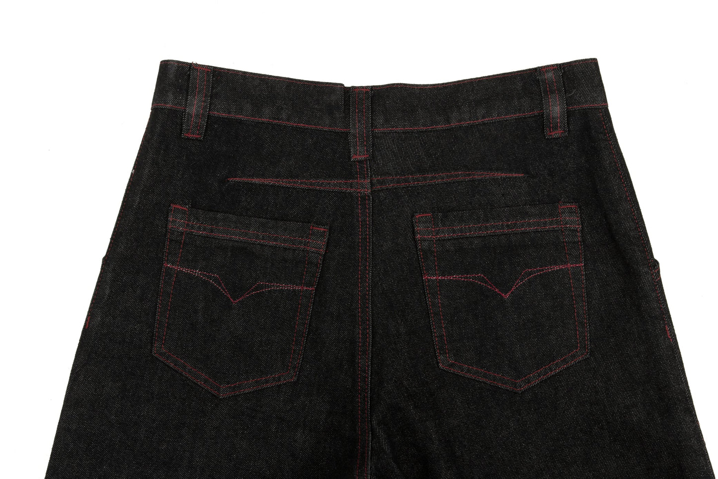 Multi-Button Wide Leg Denim Pants