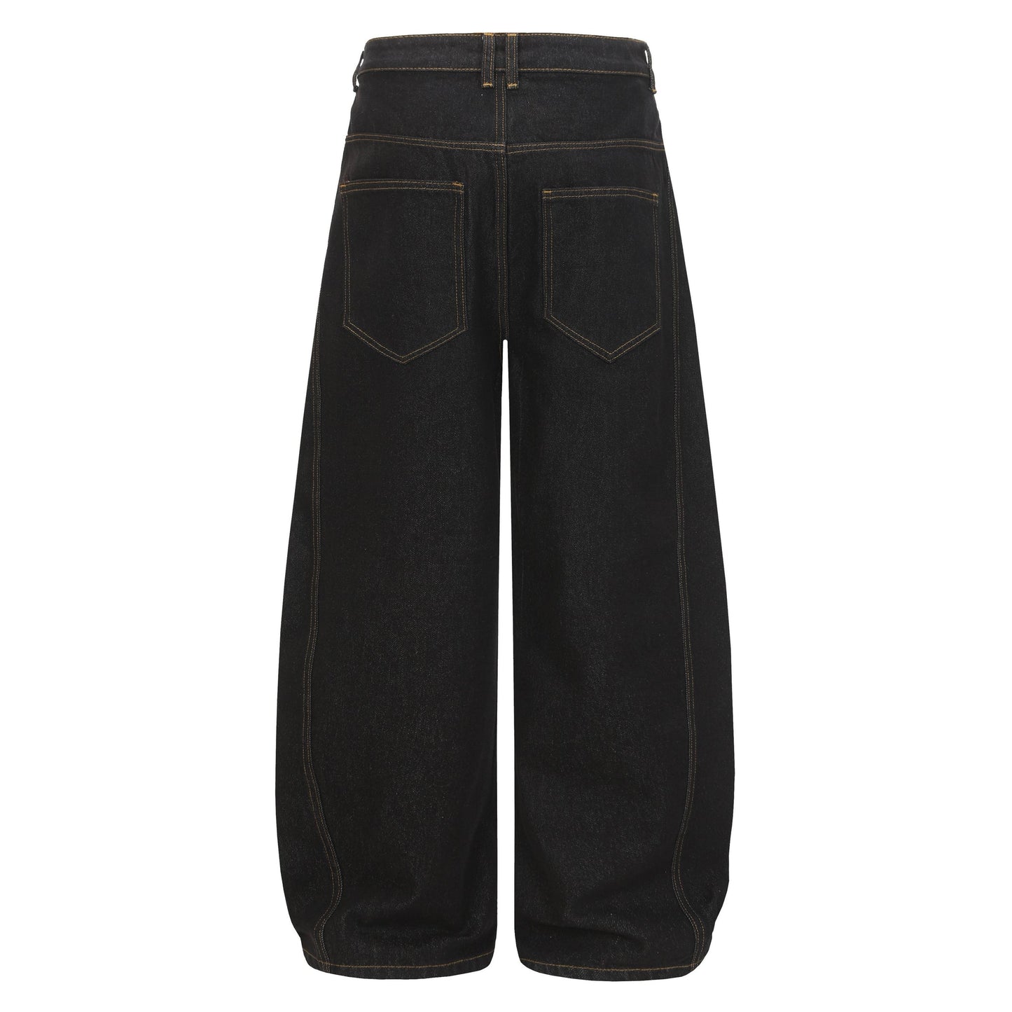 Asymmetric Button Wide-Leg Denim Pants