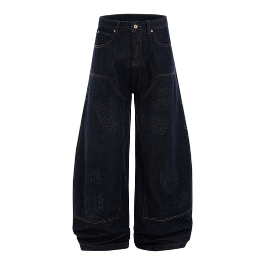Heavy Denim Print Wide Pants WOMEN