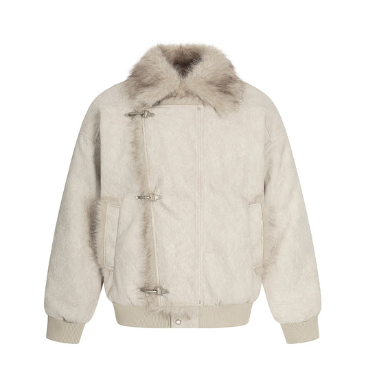 Fur-Trim Toggle Jacket