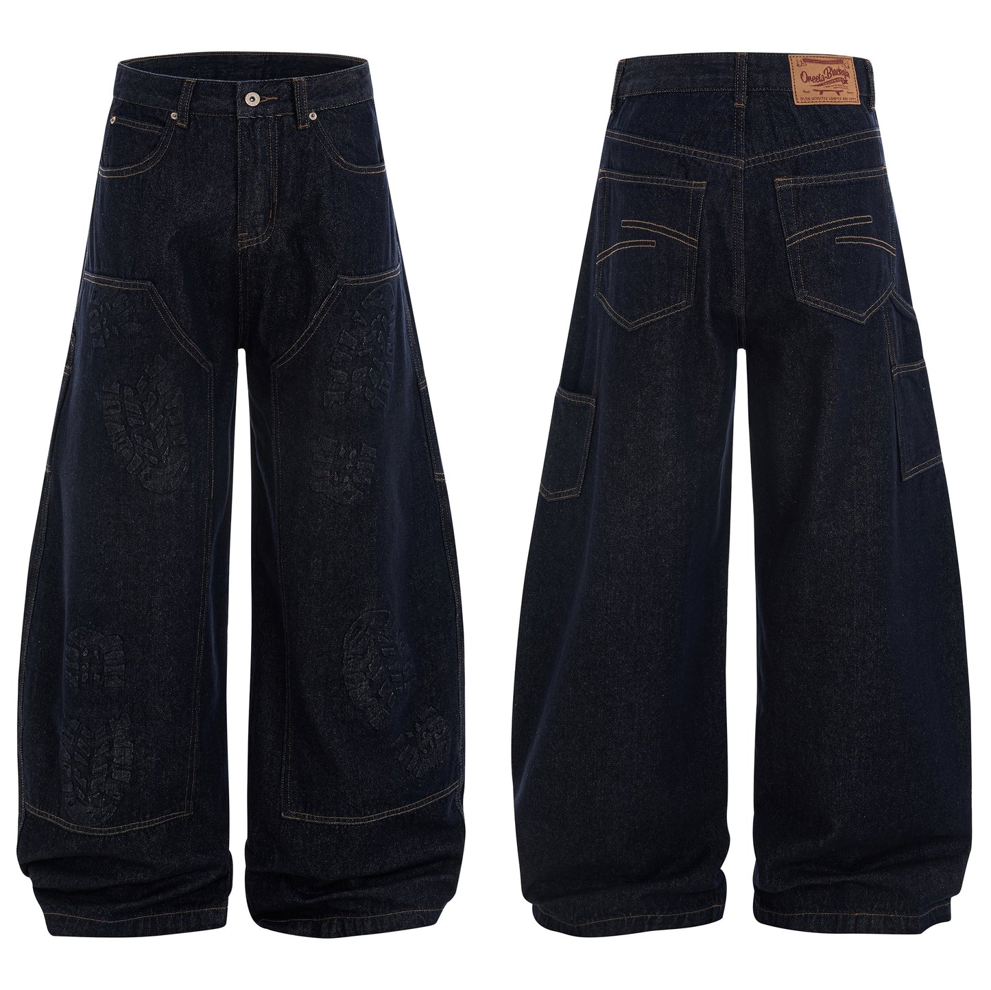 Heavy Denim Print Wide Pants WOMEN