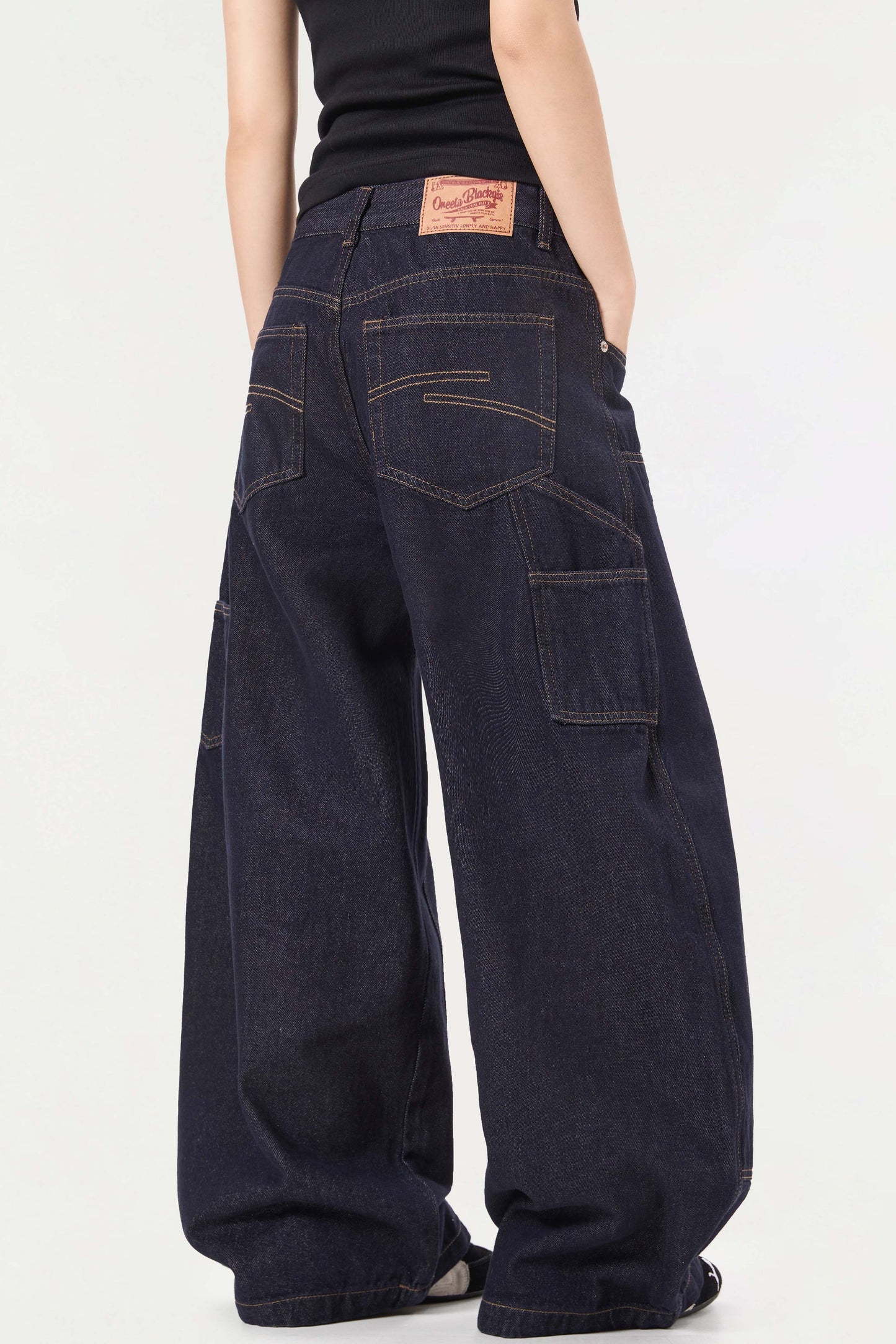 Heavy Denim Print Wide Pants WOMEN