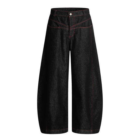 Red Stitch Barrel Denim Pants