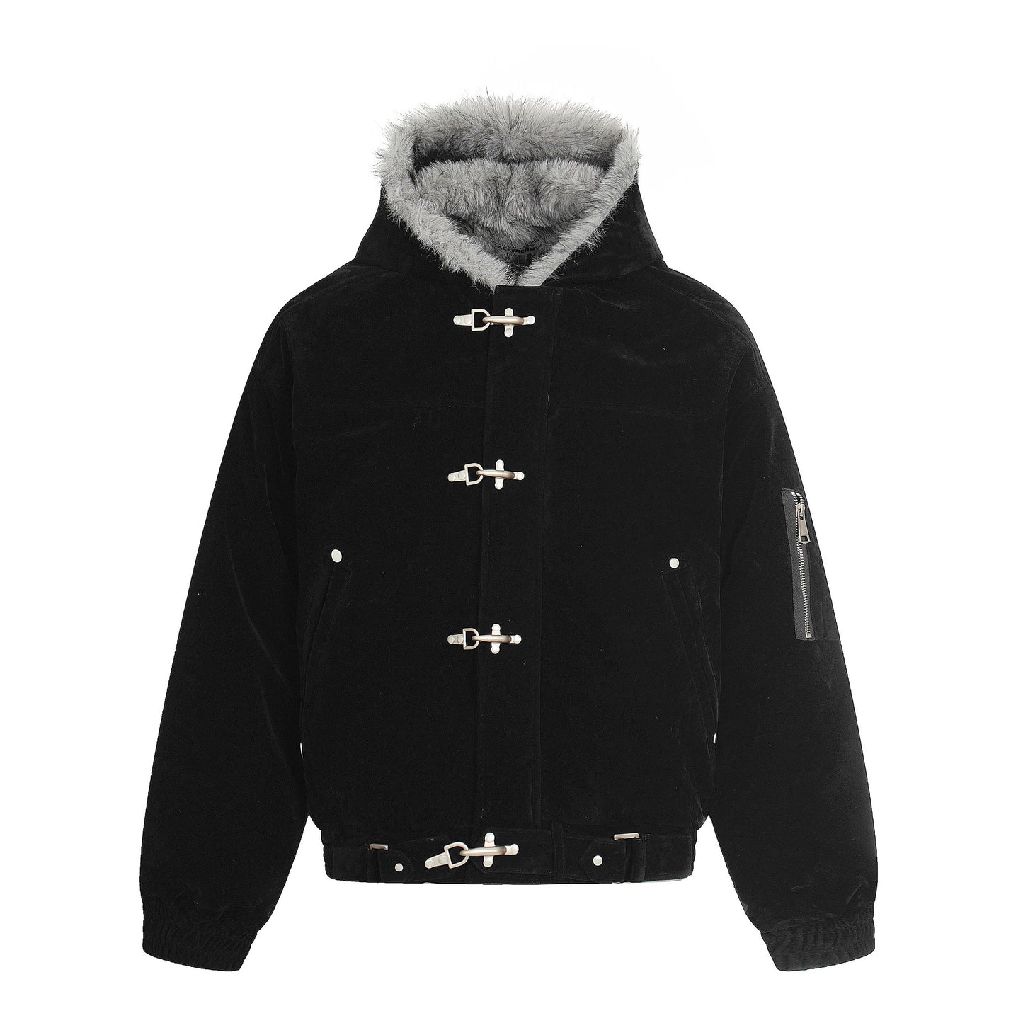 Faux Suede Fur-Lined Jacket